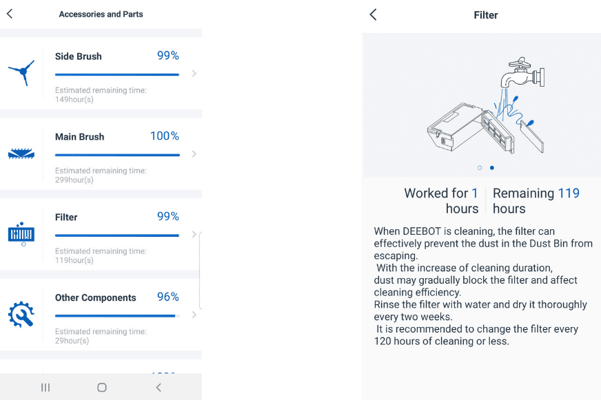 In der Ecovacs Home App kannst Du Wartungshinweise zu Deinem Ecovacs Deebot T9 einsehen